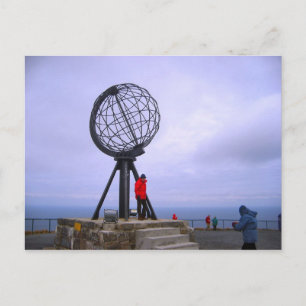 Carte Postale Norvège, Cap Nord, symbole du globe
