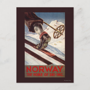 Carte Postale Norvège - La maison du ski