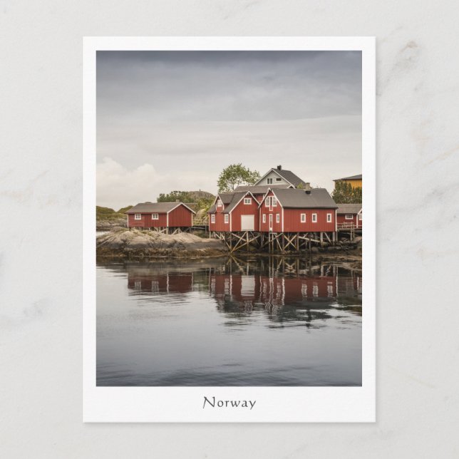 Carte Postale Norvège Maison peinte en rouge (Devant)