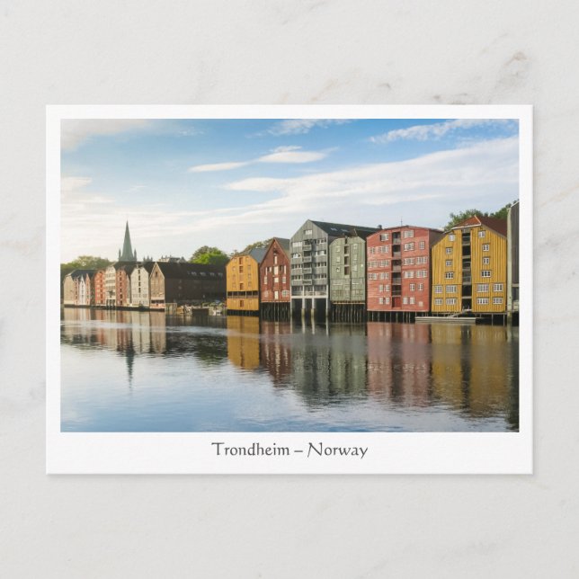 Carte Postale Norvège Maisons Trondheim (Devant)