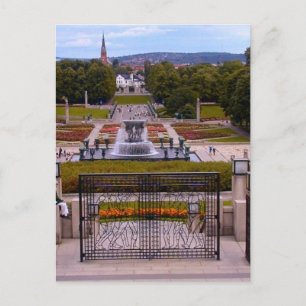 Carte Postale Norvège, Parc au centre d'Oslo
