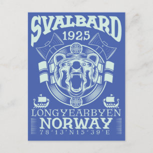 CARTE POSTALE NORVÈGE SVALBARD LONGYEARBYEN - OURS POLAIRE