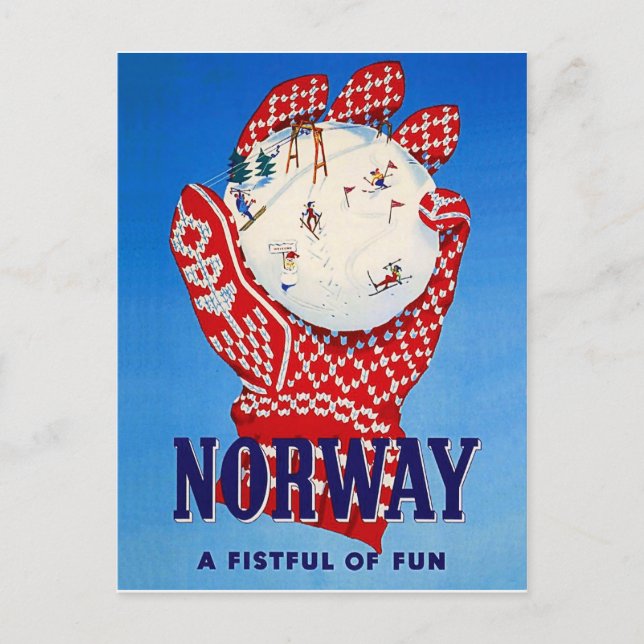 Carte Postale Norvège, une poignée de plaisir (Devant)