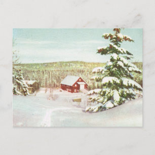 Carte Postale Norvège vintage, hiver dans les montagnes