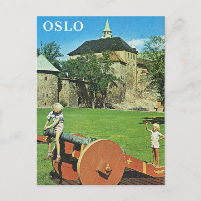 Carte Postale Norvège vintage, Oslo, Fortifications (Devant)