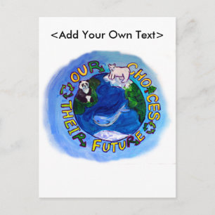 Carte Postale Nos Choix - Recycler, Réutiliser, Réduire Terre Ca