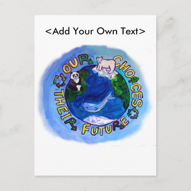 Carte Postale Nos Choix - Recycler, Réutiliser, Réduire Terre Ca (Devant)