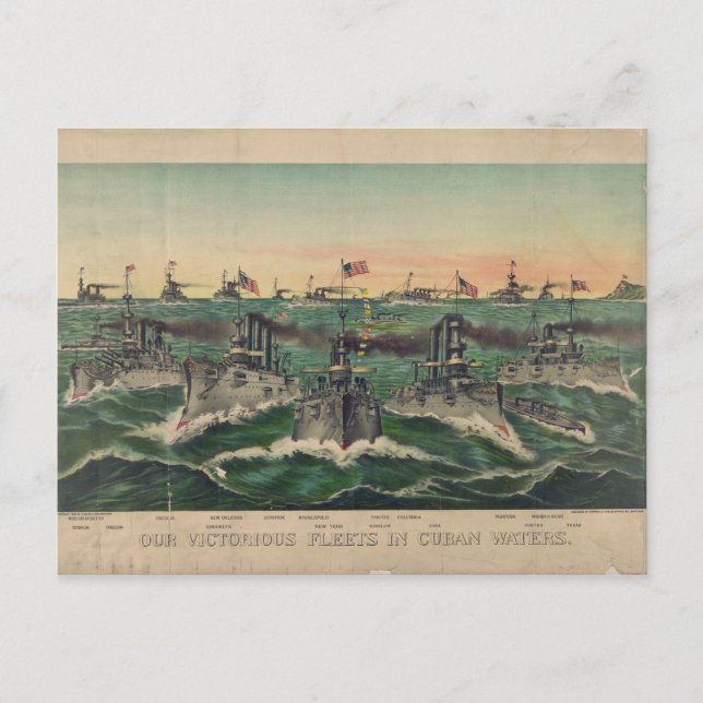 Carte Postale Nos flottes victorieuses dans les eaux cubaines Iv (Devant)