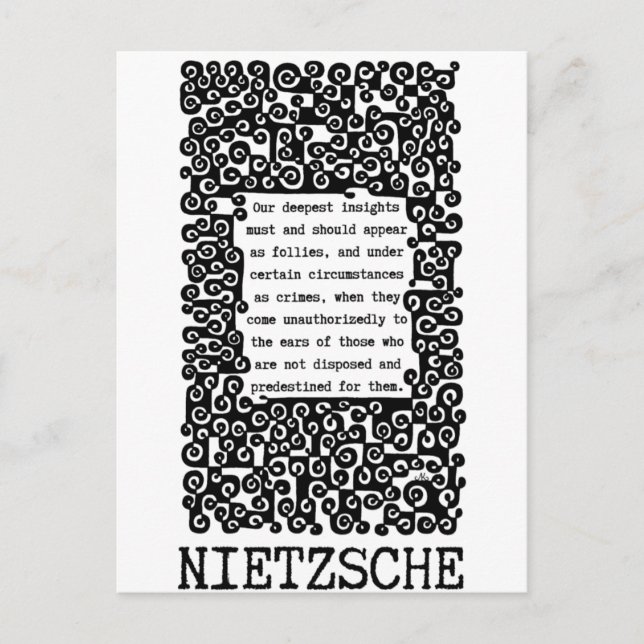 Carte Postale Nos INSIGHTS les plus profonds citation de Nietzsc (Devant)