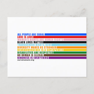 Carte Postale Nos valeurs sont