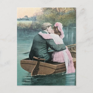 Carte Postale Nostalgie Vintage Véritable Amateurs Baiser