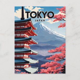 Carte Postale Nostalgique du Japon de Tokyo