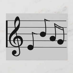Carte Postale Notation musicale clé tréble et personnel