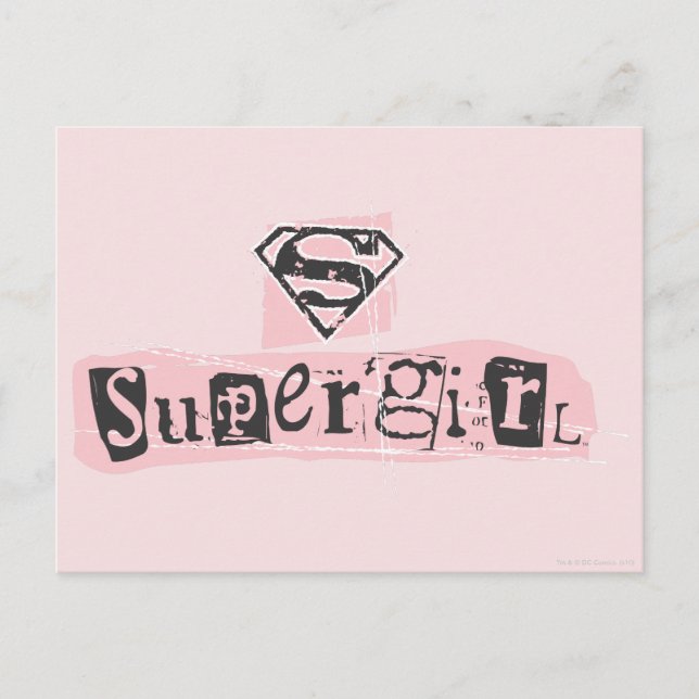 Carte Postale Note de rançon du logo Supergirl (Devant)