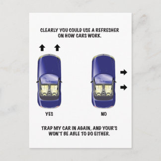 Carte Postale Note de stationnement incorrecte