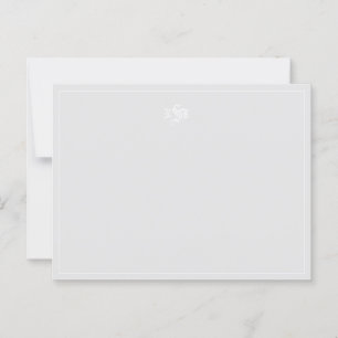 Carte Postale Note monographique en gris clair et blanc