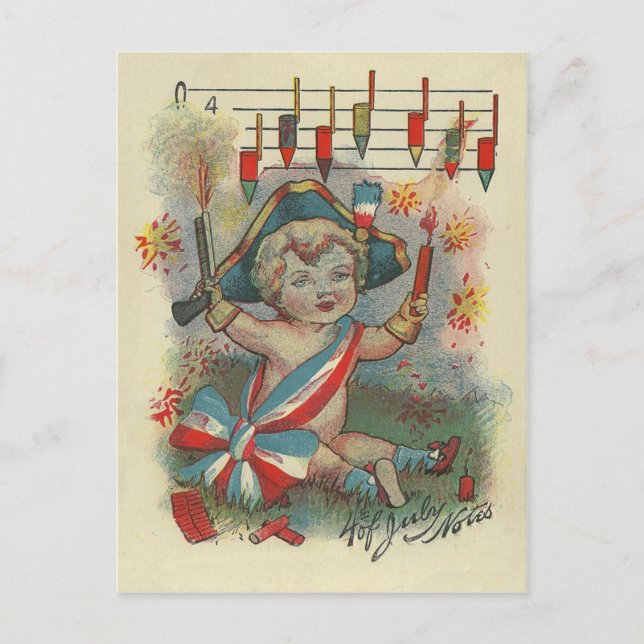 Carte Postale Notes 4 juillet (Devant)