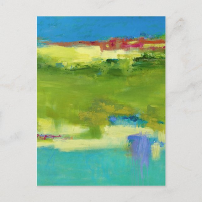 Carte Postale Notes de champ - Art vert Abstrait (Devant)