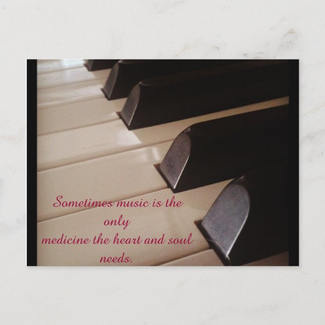 Carte Postale Notes de musique avec la citation dessus (Devant)