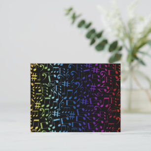 Carte Postale Notes de musique colorées Musiciens Amateurs de mu
