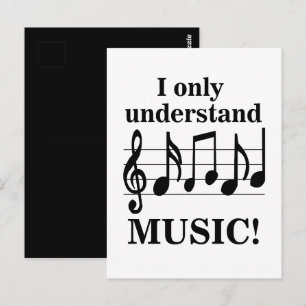 Carte Postale Notes de musique noir et blanc 