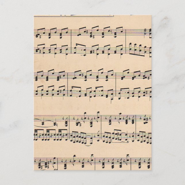 Carte Postale Notes de partition vintage (Devant)