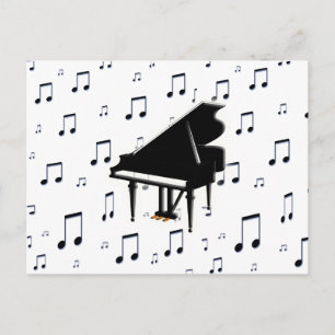 Carte Postale Notes de piano et de musique