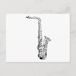 Carte Postale Notes de Saxaphone