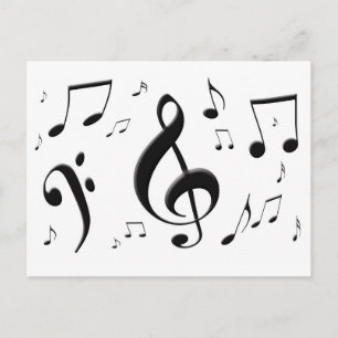 Carte postale Notes musicales en bulle