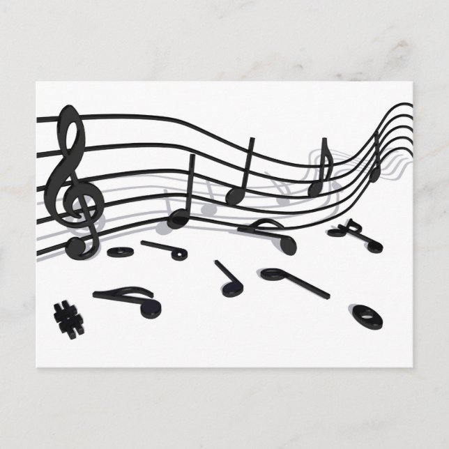 Carte Postale Notes, musique (Devant)