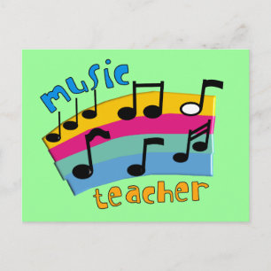 Carte Postale Notes Rainbow pour l'enseignant de musique