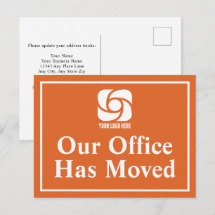 Carte Postale Notre agence orange a déménagé Logo d'entreprise