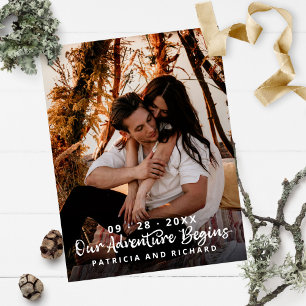 Carte Postale Notre aventure commence Photo de save the date de 