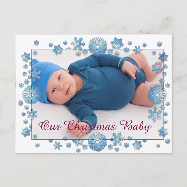 Carte Postale Notre bébé de Noël, Faire-part de naissance (Devant)