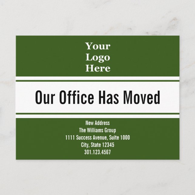Carte Postale Notre bureau a déménagé Annonce de déménagement ve (Devant)