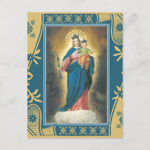 Carte Postale Notre Dame Aide des chrétiens avec Baby Jesus Post