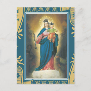 Carte Postale Notre-Dame Aide des chrétiens avec Bébé Jésus