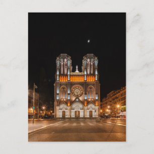 Carte Postale Notre-dame de nice dans la nuit