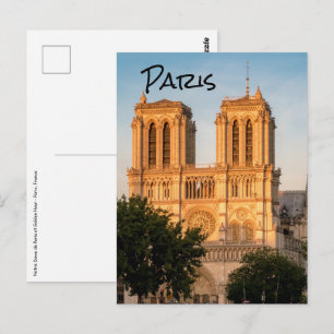 Carte Postale Notre Dame de Paris à l'heure dorée - Paris, Franc