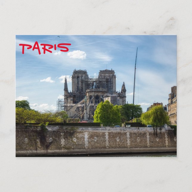 Carte Postale Notre Dame de Paris, le lendemain du feu de 2019 (Devant)