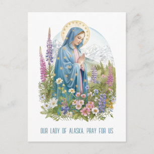 Carte Postale Notre-Dame des montagnes d'Alaska Épilobe religieu