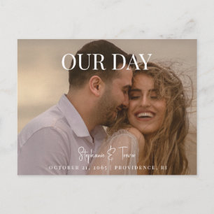 Carte Postale Notre jour photo mariage Sauvez la date