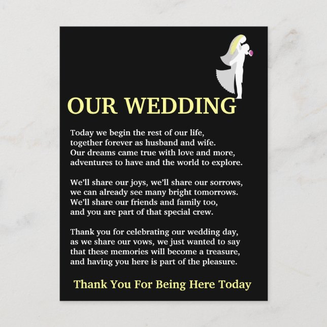 Carte Postale Notre Mariage (Devant)