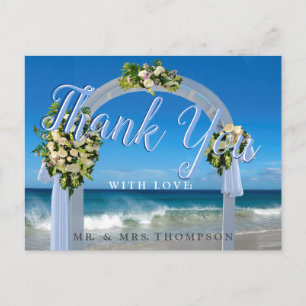 Carte Postale Notre mariage sur la plage Merci