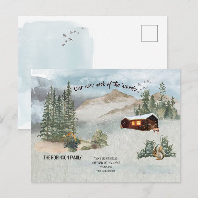 Carte Postale Notre nouveau cou du Faire-part de déplacement des (Devant / Derrière)