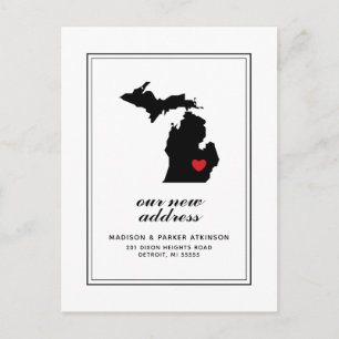 Carte Postale Notre nouvelle adresse en MI   Marquer votre ville