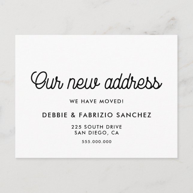Carte Postale Notre nouvelle adresse faire-part de déplacement d (Devant)