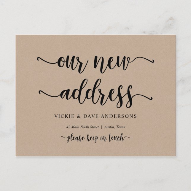 Carte Postale Notre nouvelle adresse, Faire-part mobile, Kraft (Devant)