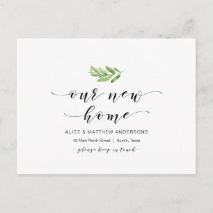 Carte Postale Notre nouvelle maison, verdure, Faire-part mobile