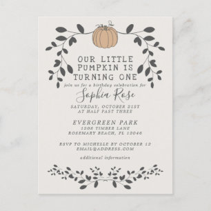 Carte Postale Notre Petit Citrouille Fête Son Premier Anniversai